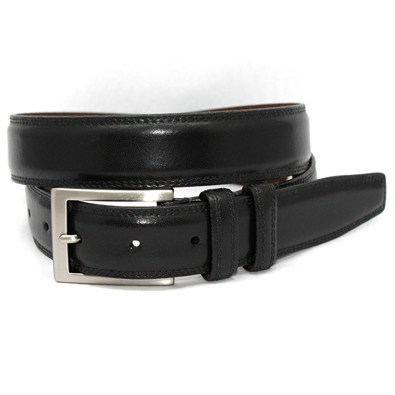 Torino Leather Italian Aniline Leather Belt Black