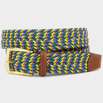 Torino Leather Italian Braided Stretch Rayon Casual Belt Purple Multi