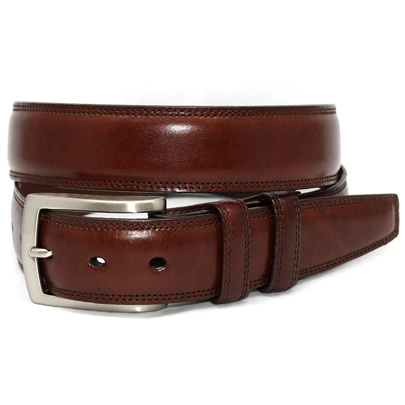 Torino Leather Italian Burnished Kipskin Belt Chili