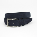 Torino Leather Italian Calf Suede Belt Navy