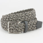 Torino Leather Italian Double Braided Cotton Casual Belt Grey Multi