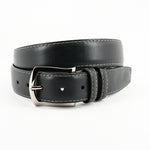 Torino Leather Italian Glazed Milled Calfskin Belt Black