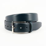 Torino Leather Italian Glazed Milled Calfskin Belt Navy