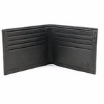 Torino Leather Italian Glazed Milled Calfskin Flat Fold Wallet Black