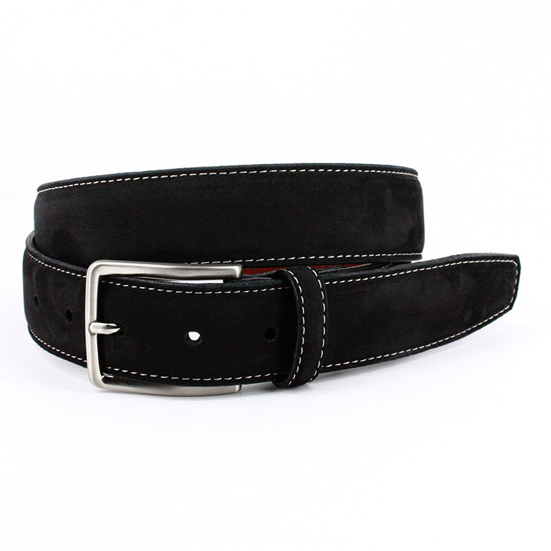 Torino Leather Italian Nubuck Calfskin Belt Black