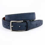 Torino Leather Italian Nubuck Calfskin Belt Blue