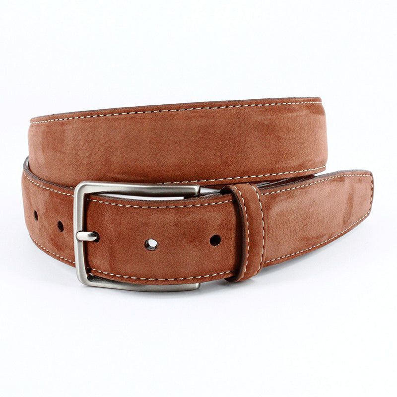 Torino Leather Italian Nubuck Calfskin Belt Whiskey