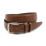 Torino Leather Italian Pebble Grained Calfskin Belt Cognac