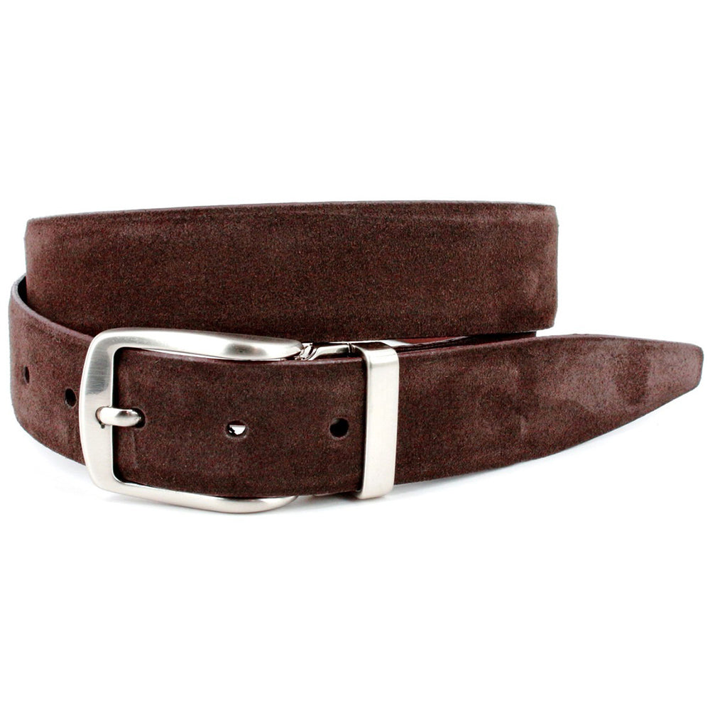 Torino Leather Italian Suede Calfskin Dress Casual Belt Brown
