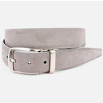 Torino Leather Italian Suede Calfskin Dress Casual Belt Grey