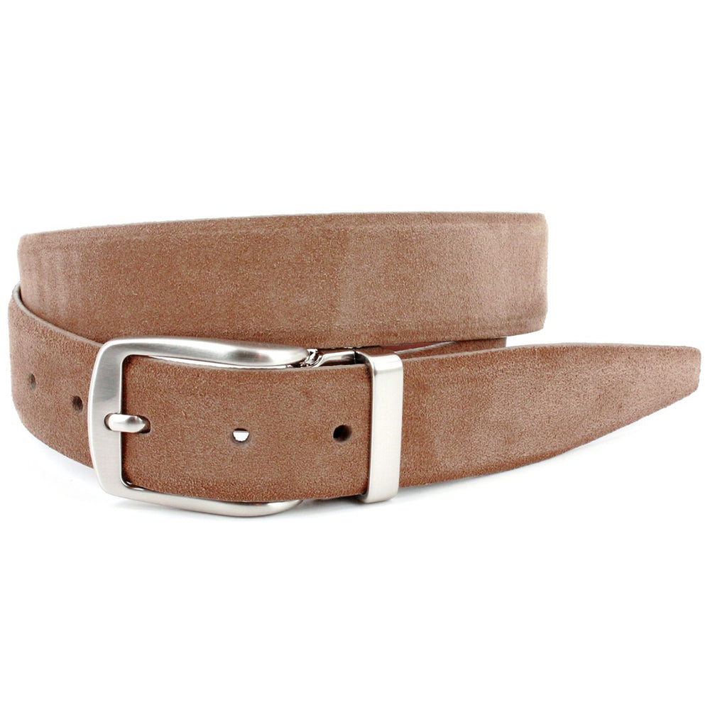 Torino Leather Italian Suede Calfskin Dress Casual Belt Whiskey