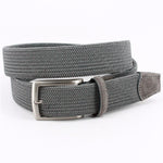 Torino Leather Italian Tubular Woven Rayon Elastic Casual Belt Grey