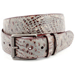 Torino Leather Italian Washed Crocodile Embossed Calfskin Casual Belt Taupe