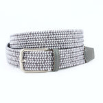 Torino Leather Italian Woven Rayon Elastic Belt Grey