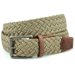 Torino Leather Italian Woven Waxed Cotton Belt Olive