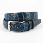 Torino Leather Nile Crocodile Belt Navy / Blue