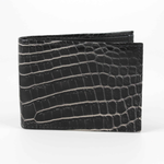 Torino Leather Nile Crocodile Billfold Wallet Black / White