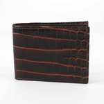 Torino Leather Nile Crocodile Billfold Wallet Brown / Cognac
