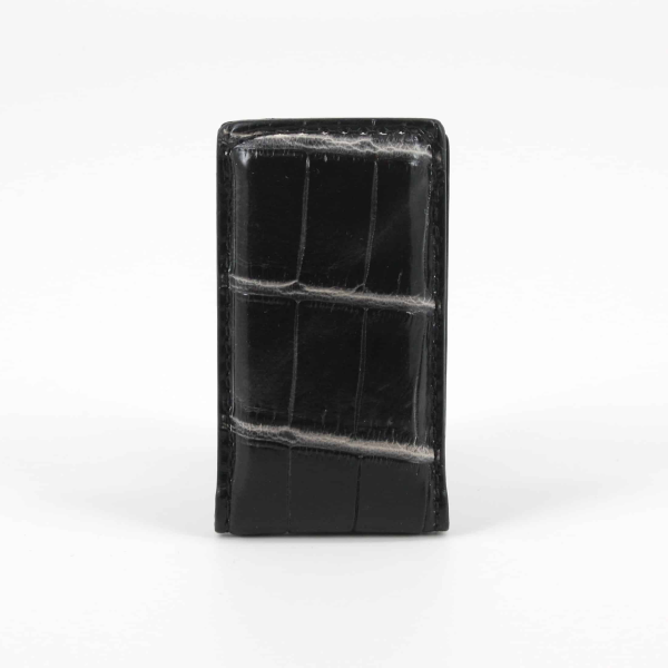 Torino Leather Nile Crocodile Money Clip Black / White