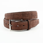 Torino Leather Nubuck American Alligator Belt Brown