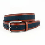 Torino Leather Portuguese Cork With Waxhide Leather Trim Belt Navy
