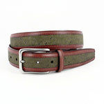 Torino Leather Portuguese Cork With Waxhide Leather Trim Belt Olive
