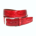Torino Leather Python Embossed Calf Belt Red