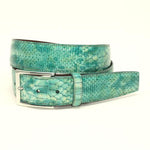 Torino Leather Python Embossed Calf Belt Teal