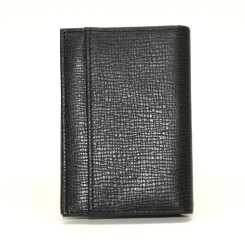 Torino Leather Saffiano Calfskin Card Case Black