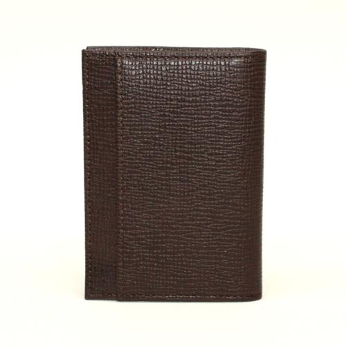 Torino Leather Saffiano Calfskin Card Case Brown