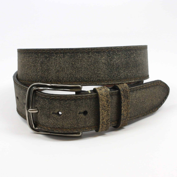 Torino Leather Sanded Cowhide Belt Moss
