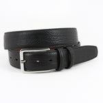 Torino Leather Shrunken Bull Shoulder Leather Belt Black