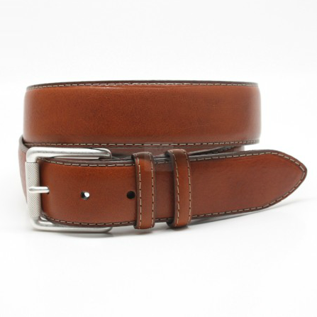 Torino Leather Shrunken Calfskin Belt Tan