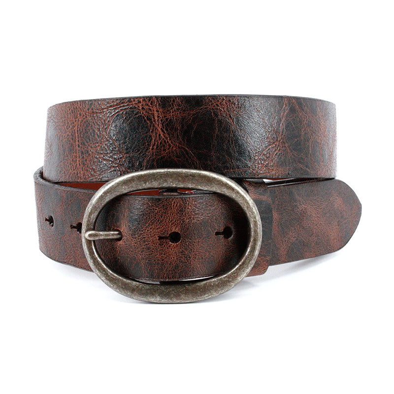 Torino Leather Shrunken Glove Leather Belt Brown