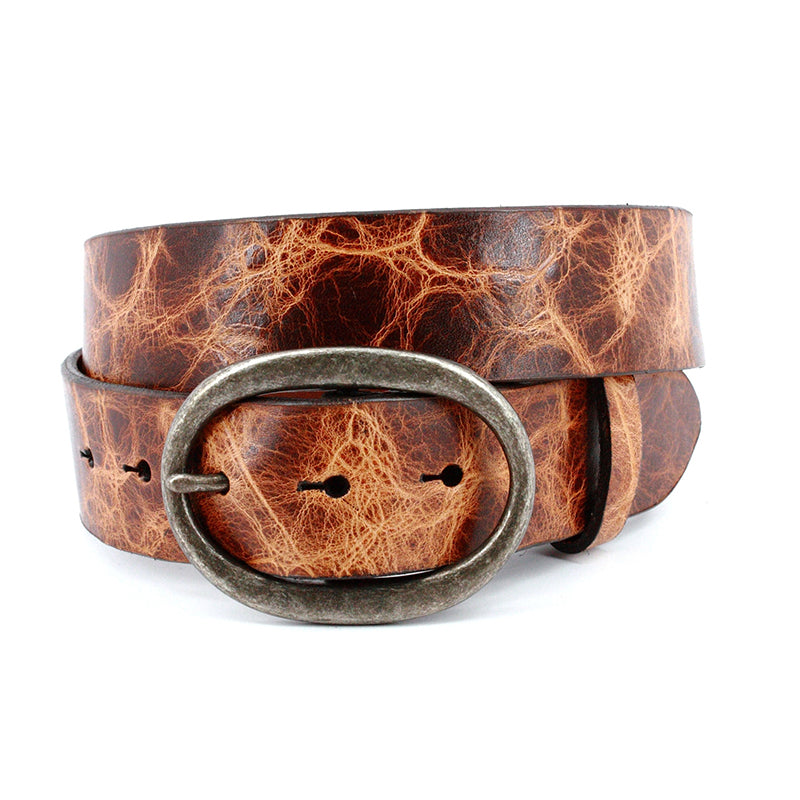 Torino Leather Shrunken Glove Leather Belt Saddle