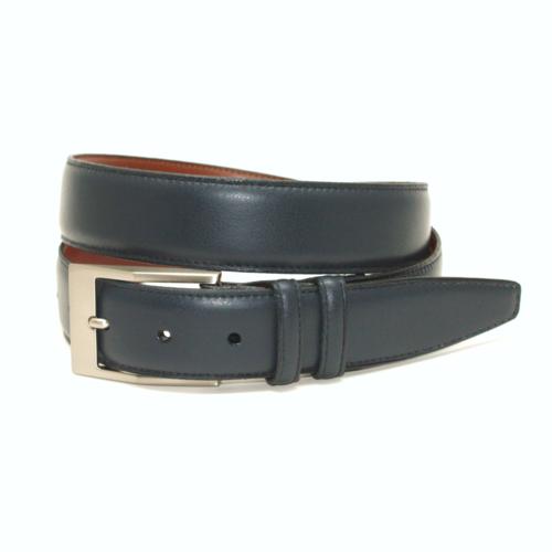 Torino Leather Soft Deerskin Belt Navy