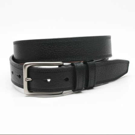 Torino Leather Soft Pebble Grain Belt Black