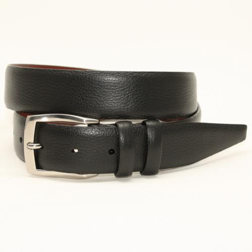 Torino Leather Soft Pebble Grain Calf Belt Black