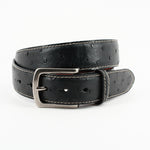 Torino Leather South African Ostrich Belt Black