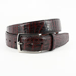 Torino Leather South American Caiman Belt Black Cherry