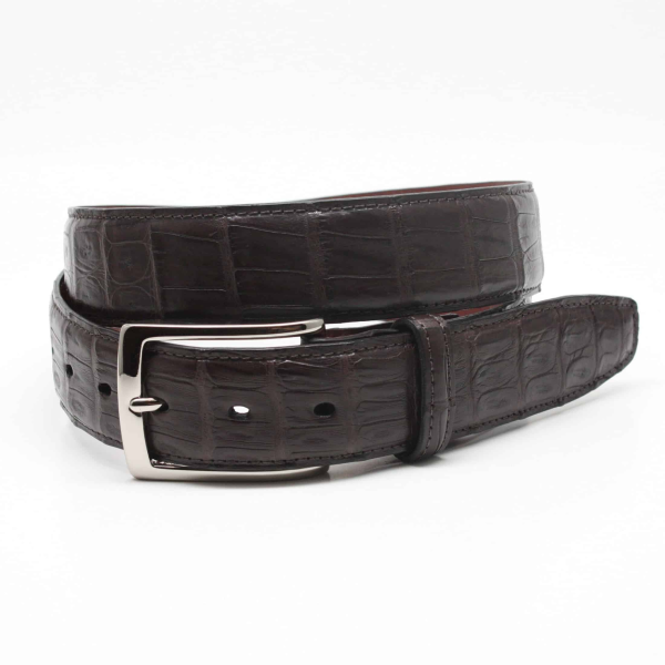 Torino Leather South American Caiman Belt Brown