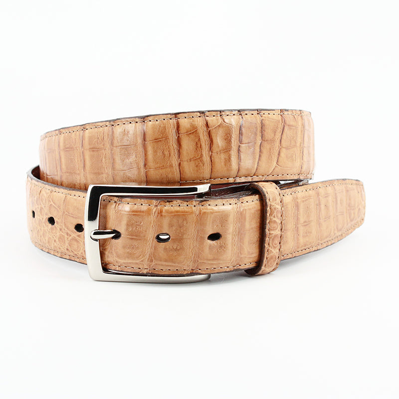 Torino Leather South American Caiman Belt Saddle