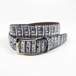 Torino Leather South American Caiman Belt White / Black