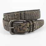 Torino Leather Suede Nile Crocodile Belt Moss