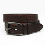 Torino Leather Tejus Lizard Belt Dark Brown