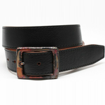 Torino Leather Tumbled Calfskin Belt Black