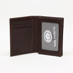 Torino Leather Tumbled Glove Leather Gusseted Card Case Brown