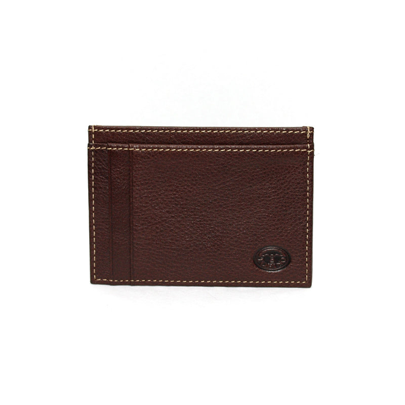 Torino Leather Tumbled Glove Leather ID Card Case Brown