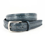 Torino Leather Two-Tone South American Caiman Belt Navy / Blue Jean