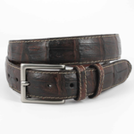 Torino Leather Vintage South American Caiman Belt Dark Brown